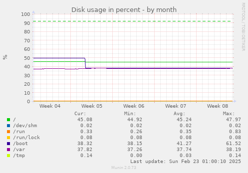 Disk usage in percent